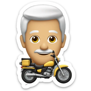 político homem de 38 anos em cima de uma moto acenando.  sticker