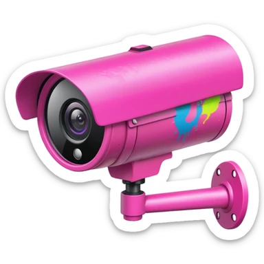Security Camera pink with graffity sticker