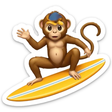 Monkey surfing  sticker