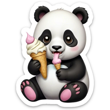 Panda rating ice cream sticker