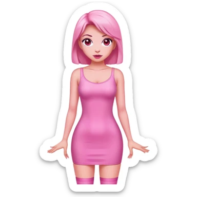 Pink mini tight dress sticker