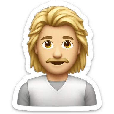 Mullet haircut with spec sticker