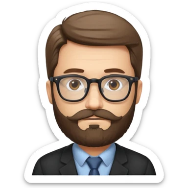 professor with a beard sticker