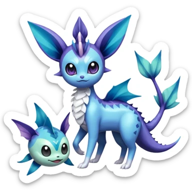 Meloetta-Noibat-Vaporeon-Pokémon-Fakémon-creature sticker