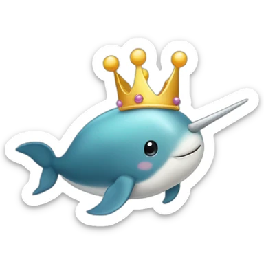 narwhal in a crown sticker