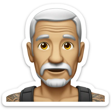 Old tattooed guy  sticker