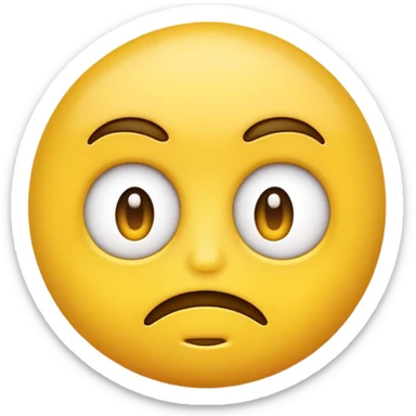 a emoji face with an attitude saying huh sticker