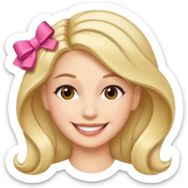 A beautiful woman wearing a hair clip. sticker