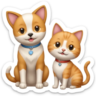 émote d'un chien et d'un chat avec un texte Ultra Premium DIrect sticker