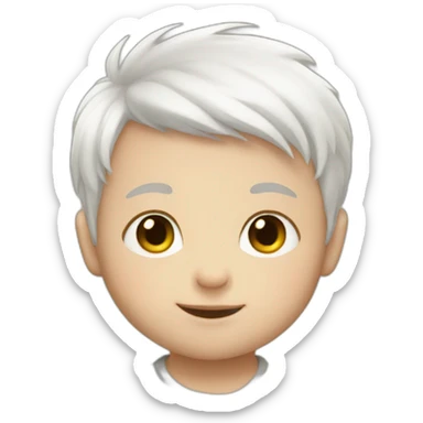 baby faise boy with white hair sticker