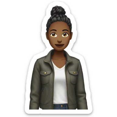 stylish girl in outdoor scene sticker