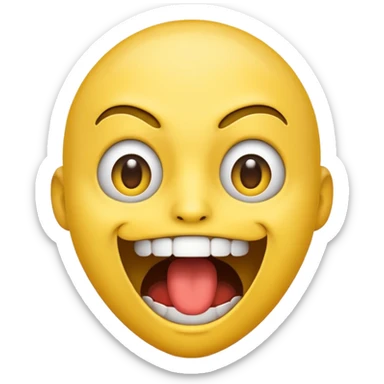 a face with a large opened mouth in emoji of whatsapp style (yellow). Larger is, better is sticker