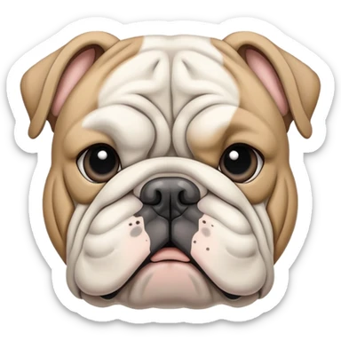 Grey, white, beige fresh bulldog sticker