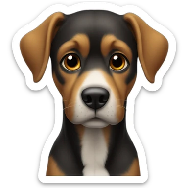 Un chien noir qui fais coucou avec sa patte avant sticker