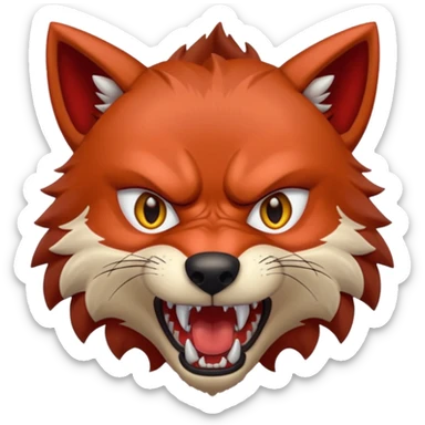angry red wolf sticker