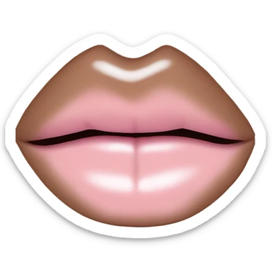 rose pastel pink lips with brown outline sticker