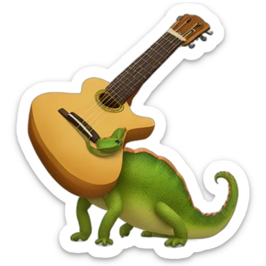 Lagartixa tocando violão  sticker