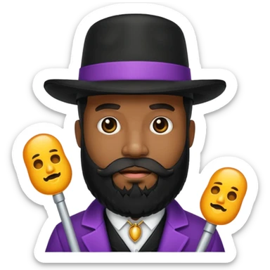 A black pimp with a full beard sticker