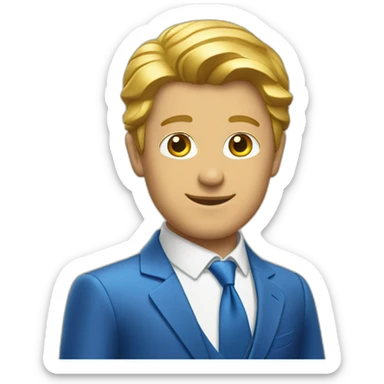 Posh-man-with-blue-suit-offering-goldbar sticker