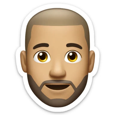 light skin male with a buzz cut and a short beard sweating after workout sticker