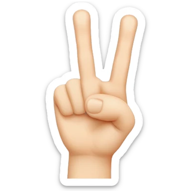 Hand poitning pointer and middle finger and thum up and other fingers down sticker