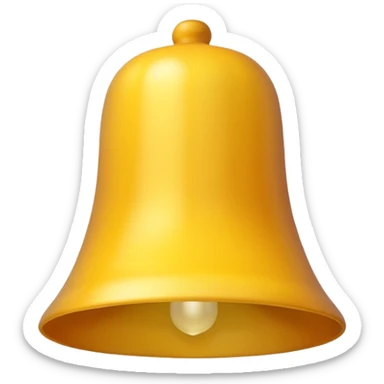 Generate a high-quality image of a generic yellow bell, classic shape, realistic color and shading, smooth gradient colors, no facial features, no brand markings, simple white background, high-resolution.

 sticker