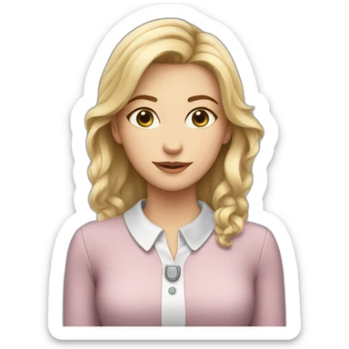 White girl in collar sticker