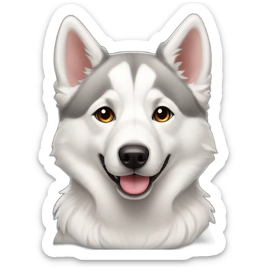 Cute husky mix with white swiss shepard sticker