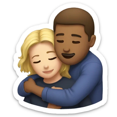 two people cuddling  sticker