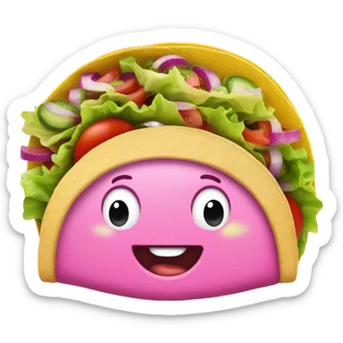 A taco wrapped in pink  sticker