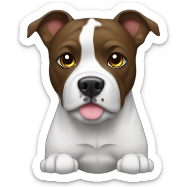 Staffi femmelle noir avec des chaussettes blanche  sur ses  pattes sticker