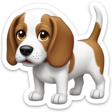 white and brown beagle sticker