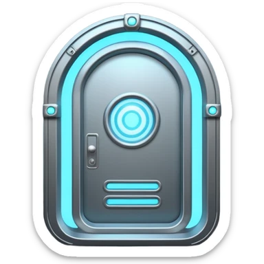 futuristic portal door in portal sticker
