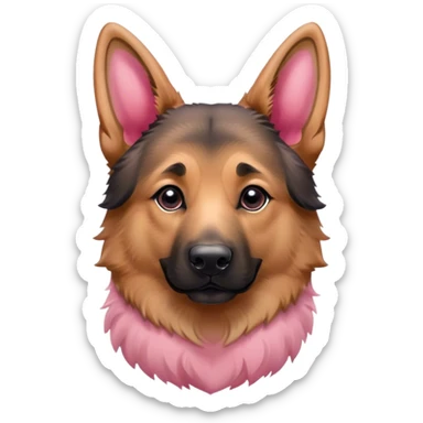 German Shepherd Rose pink  sticker