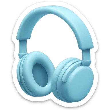 Pastel blue headphones  sticker