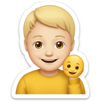 down syndrome smile emoji yellow sticker