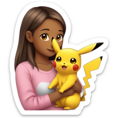 Pikachu with a baby girl sticker