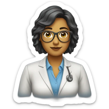 Chica oficina gafas sticker