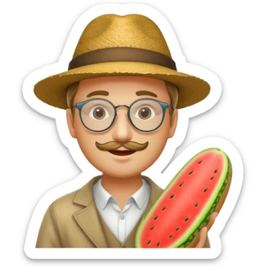 Un humain homme avec un chapeau melon et des sunglasse et une baguette magique sticker
