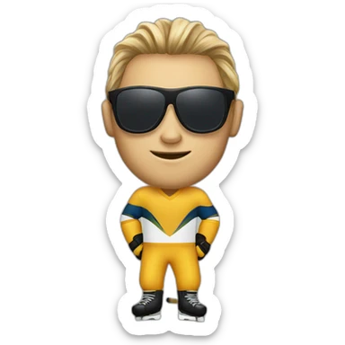 hockey player wearing sunglasses sticker