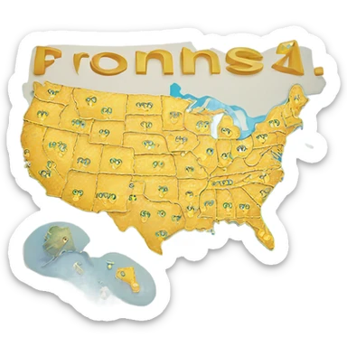 Map of usa with the word sold on it sticker