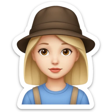 Una ragazza con un cappello sticker