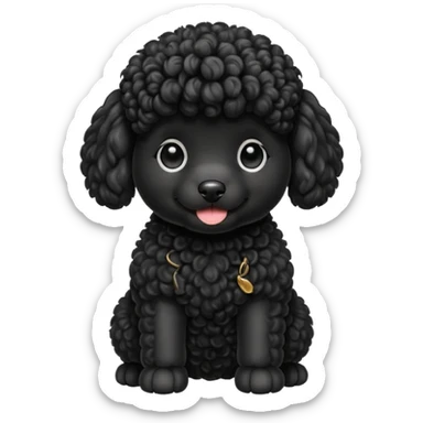 Black poodle puppy sticker