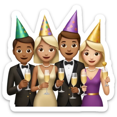Copas de navidad brindando sticker