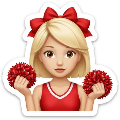 Blonde girl cheerleader with pom poms sticker