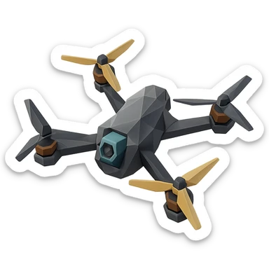 FPV drone geometric low-poly shapes sticker