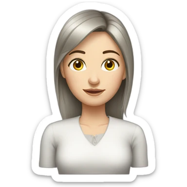 Russian woman with gray eyes and ponitail sticker