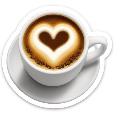 A cup of coffee with a beautiful heart-shaped design in the foam, please. sticker
