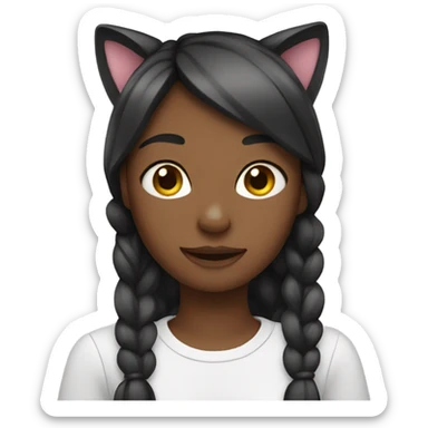 girl with cat ears sticker