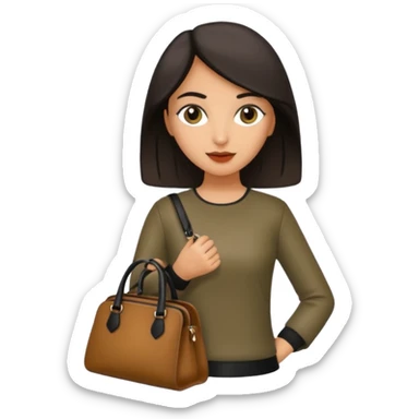 italian female with italian fashion style, holding bag sticker